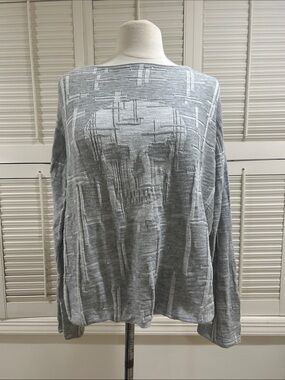 Skull Cashmere Gray Skull Pattern Lightweight Sweater